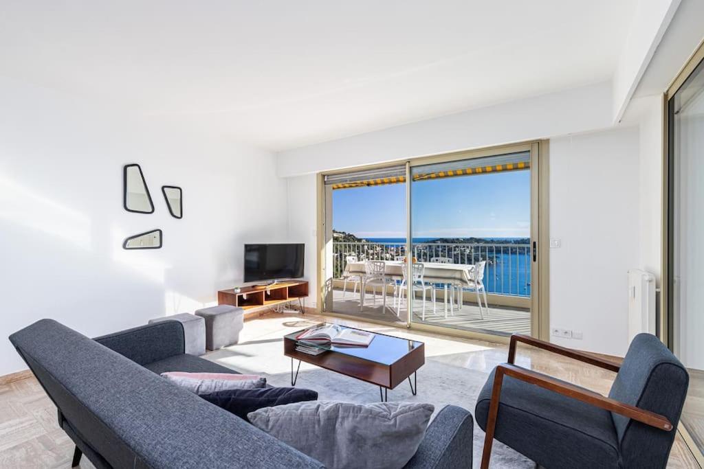 Villefranche Sur Mer:Appartement-villa, Vue mer, jardin, parking. Exteriör bild