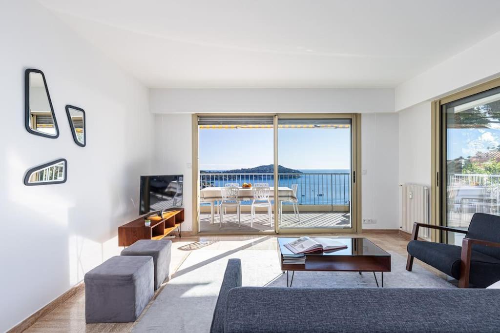 Villefranche Sur Mer:Appartement-villa, Vue mer, jardin, parking. Exteriör bild